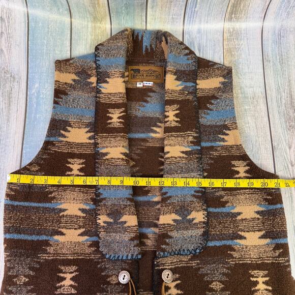 Bear Ridge Outfitters Vintage Duster Vest Jacket Medium USA Aztec Western 90s - Picture 6 of 10
